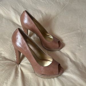 Natural Light Brown Stitched Back Heels
